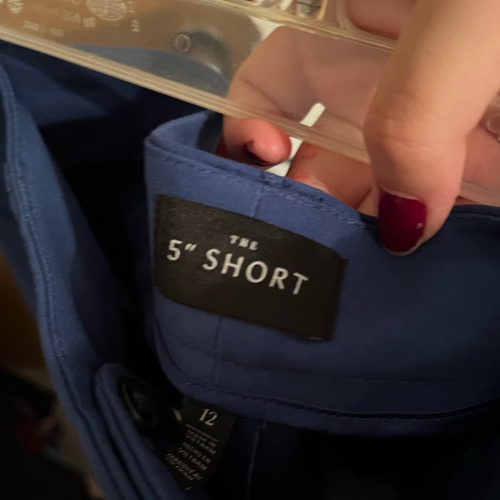 Blue the 5” short from White House Black Market. Comes in women’s sizes 8–12